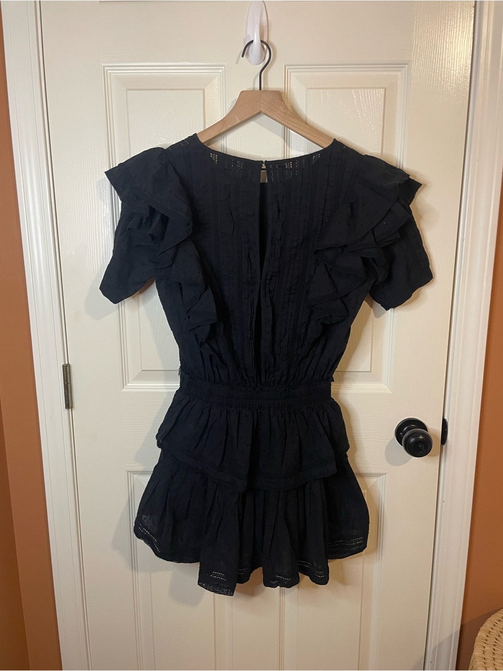 Love Shack Fancy Natasha Heritage Mini Dress in Black Size Small - Picture 8 of 9